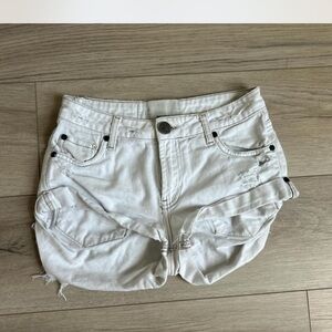 Women's White one teaspoon Denim Shorts